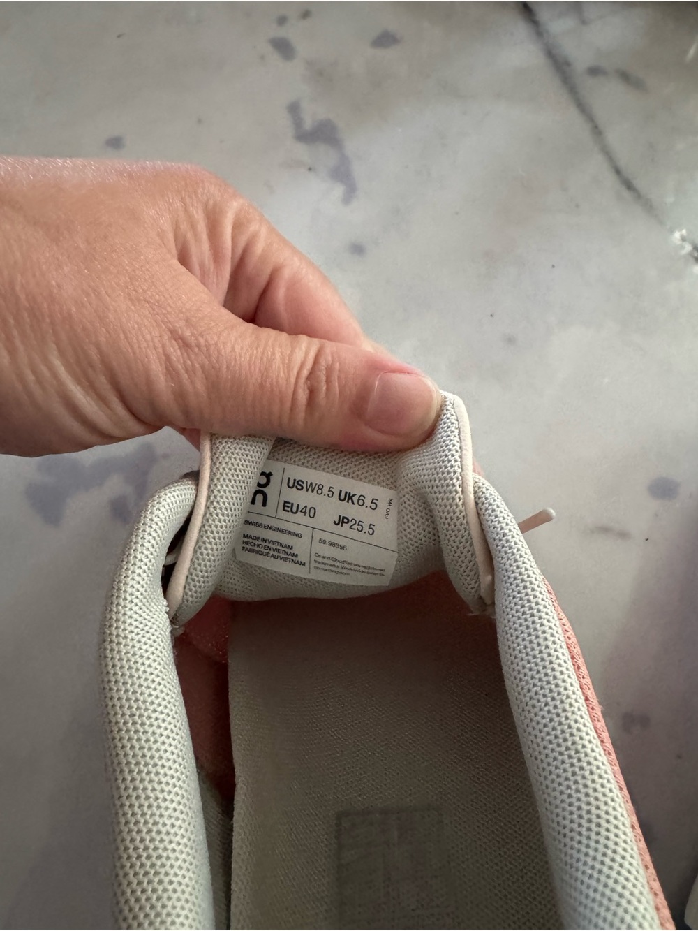 On Running Pink and Cream Women's Athletic Shorts - Picture 4 of 7